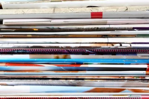 Old magazines as background Stock Photos