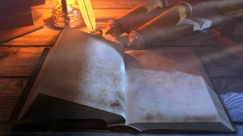 Old Magic Book Flipping clear page 스톡 동영상 99118949