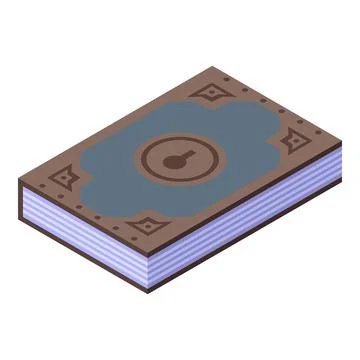 Old magic book with keyhole isometric illustration Stock Illustration