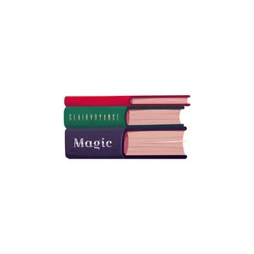 Old magic books stack flat icon, wizard library and witchcraft handbooks, c.. Stock Illustration