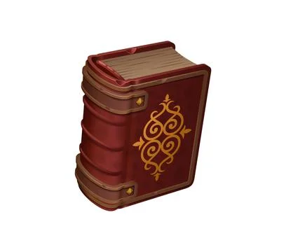 Old magic game book, medieval parchment spellbook Illustration
