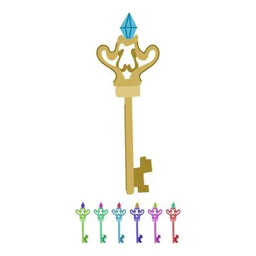 Old magic key vector cartoon graphic Stock Illustration
