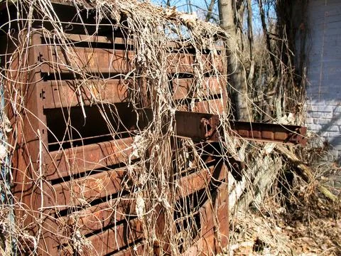 Old mailboxes in the ghost town of Chernobyl Stock Photos