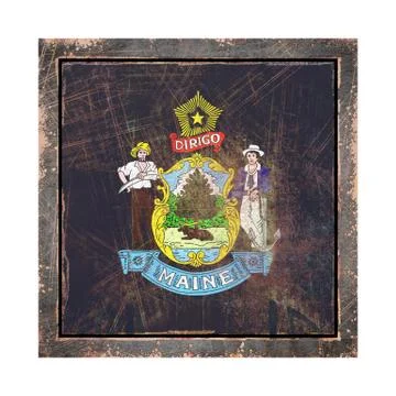 Old Maine flag Stock Illustration