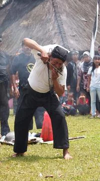 An old man in action Stock Photos
