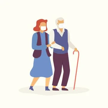 Old man ad Stock Illustration