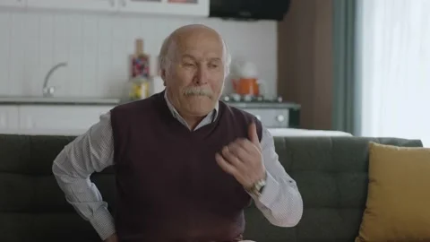 The old man is alone at home or in the nursing home. Stock Footage 188824196