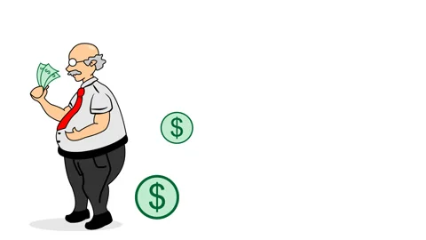 Old man and dollar bill Stock Footage 329777656