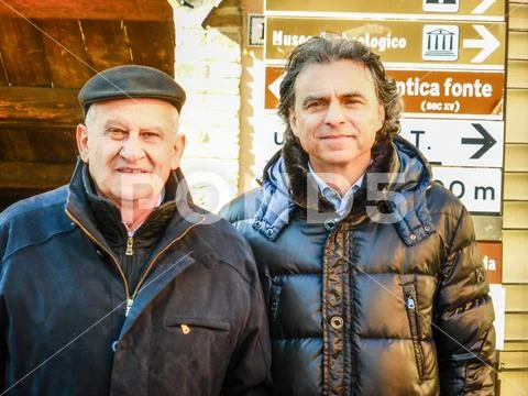 Old man and young man Stock Photos