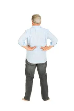 Old man with back pain Stock Photos