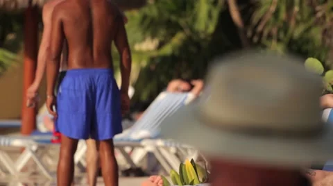 Old man on beach close open Stock Footage 40976416