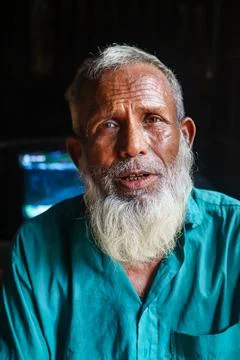 Old man with beard portrait Stock Photos