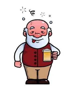 Old man being drunk Stock Illustration