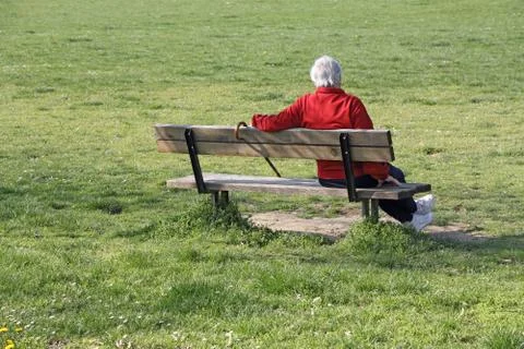 Old man on bench Stock Photos