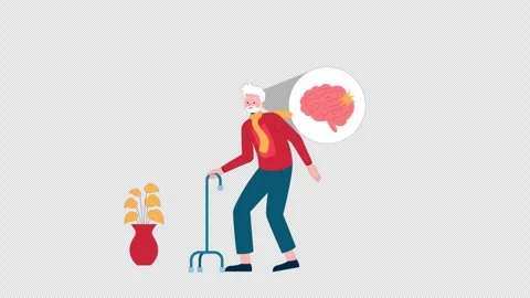 An Old Man With A Cane Alpha Channel Stock Footage 292564586