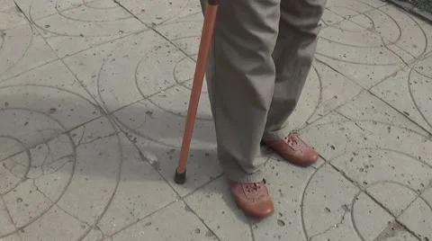 The old man with the cane Stock Footage 53842611
