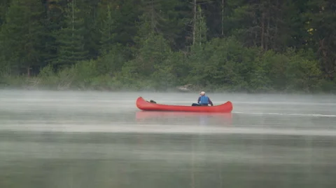 Old Man Canoe Mist 69 Stock Footage