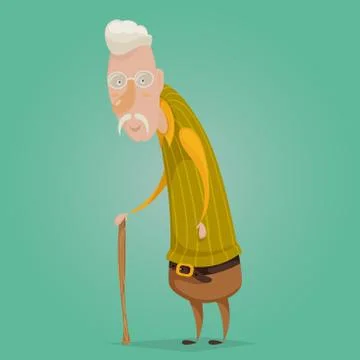 Old man cartoon character. Vector illustration Stock Illustration