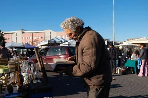 Old Man in Catania Foto stock