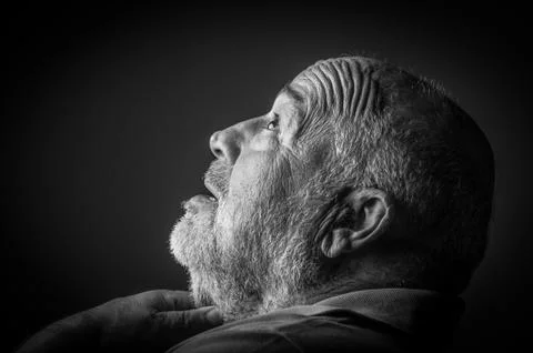 Old man choking Stock Photos