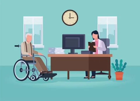 Old man consultating Stock Illustration