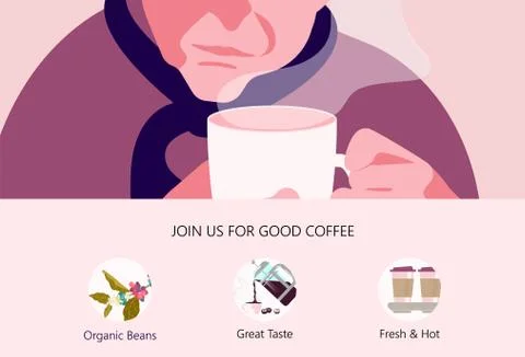 Old Man with Cup of coffee Stock Illustration