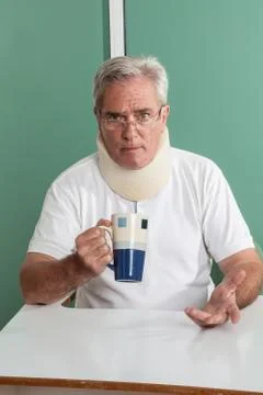 Old man with a cup Stock Photos