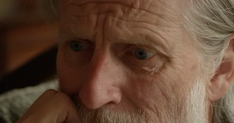 Old man deep in thought - 4K Stock Footage 89824779