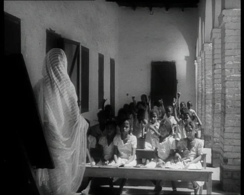 Old man describes development in his village since white men came, Sudan 1953 Video stock 146082257