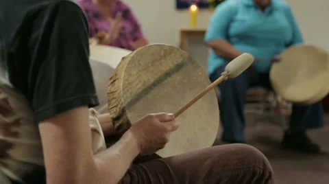 Old Man Drum Circle Stock Footage 39223371