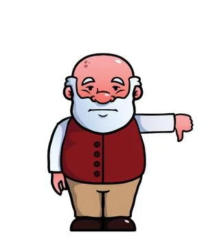 Old man giving a thumbs down Illustrazione stock
