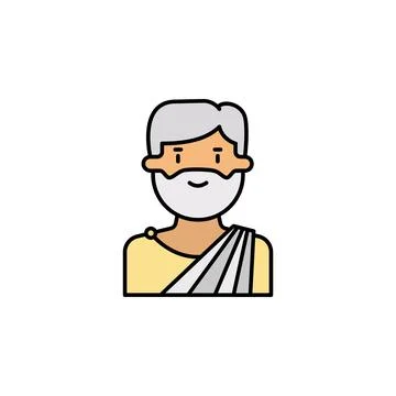 Old man Greece icon. Element of color ancient greece icon for mobile concept and Stock Illustration