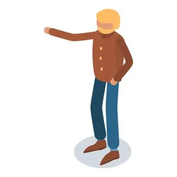 Old man hand up icon, isometric style Stock Illustration