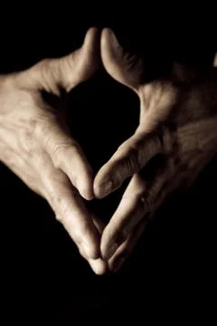 Old man hands Stock Photos