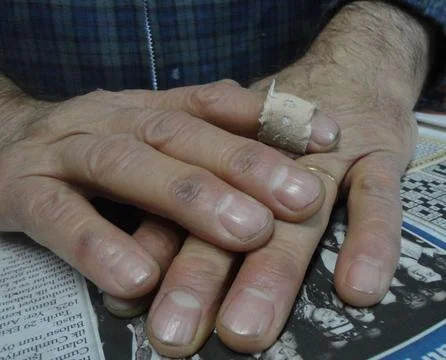 Old man hands Stock Photos