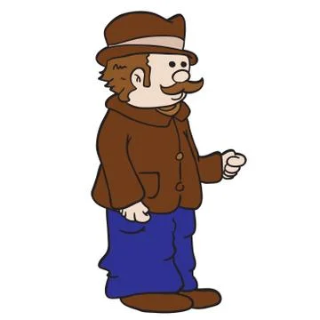 Old man with a hat Stock Illustration