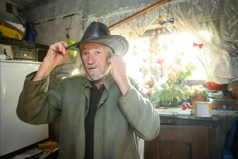 Old man with hat Foto stock