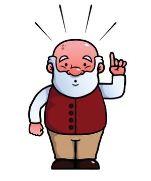 Old man having an idea Stock Illustration