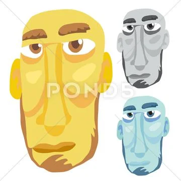 Old Man Head Stock Illustration