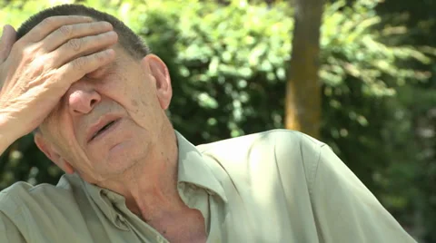 Old man with headache 스톡 동영상 33800973