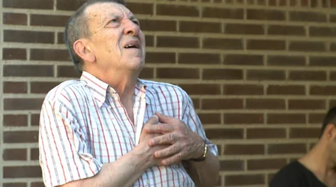 Old man Heart attack Video stock 33820066