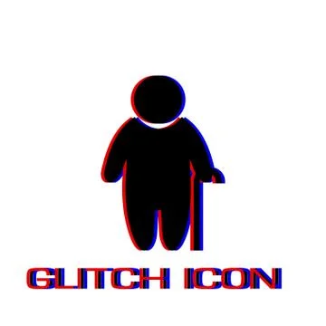 Old man icon flat Stock Illustration