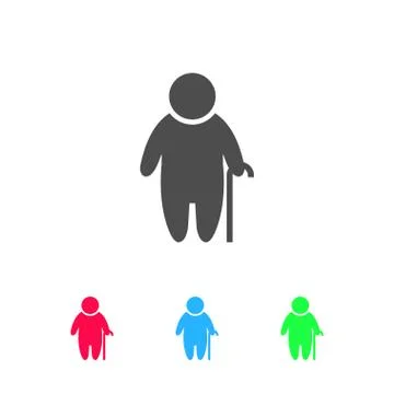 Old man icon flat Illustrazione stock
