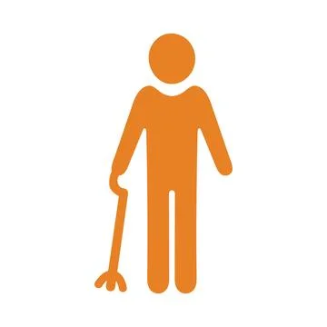 Old man icon / orange vector Stock Illustration