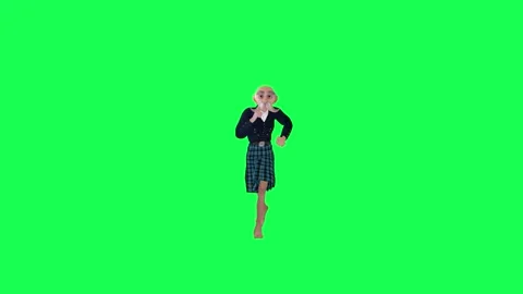 Old man in local clothes running fast, front angle green screen Stock Footage 259824999