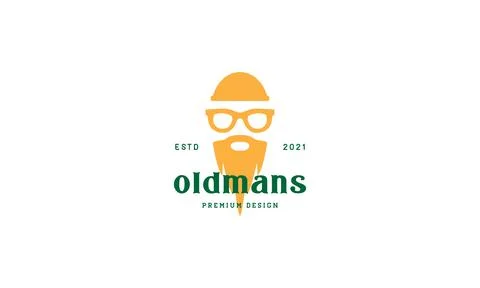 Old man with long beard logo symbol vector icon illustration graphic design イラスト素材