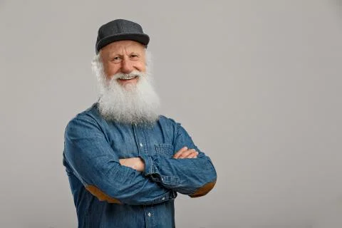 Old man with a long beard Stock Photos