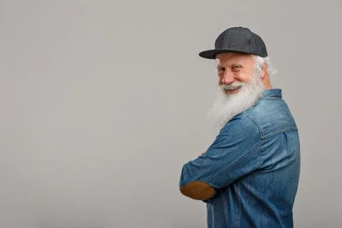 Old man with a long beard Stock Photos