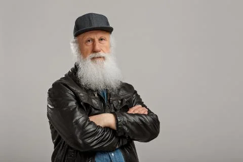 Old man with a long beard Stock Photos