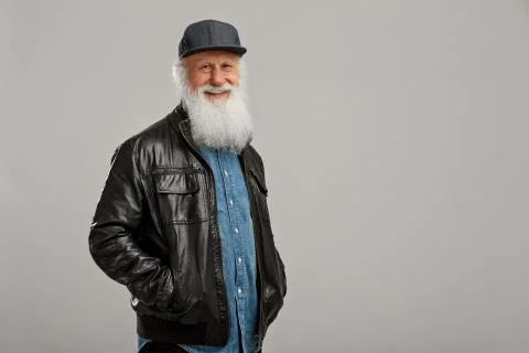 Old man with a long beard Stock Photos